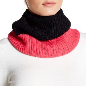 KATE SPADE Color-block Rib Knit Zip-up Cowl Snood Scarf